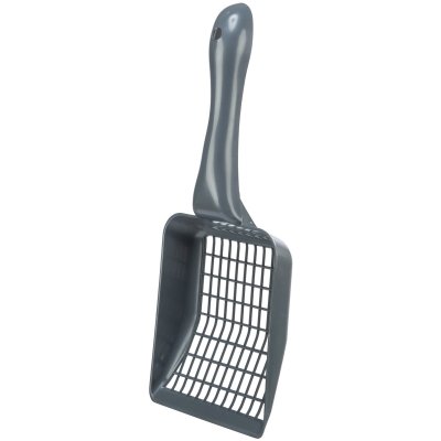 Zoom bild av kattspade kattskopa kattsandspade kattsandskopa rensa kattlåda kattoalett kattsand blå grå grön plast trixie xl