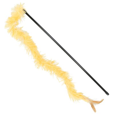 Zoom bild av kattvippa kattspö kattleksak leksak katt jakt plyschsvans plysch fjäder blandade färger trixie