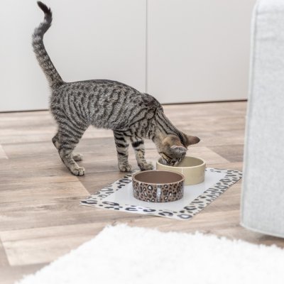 Zoom bild av Trixie Keramikskål Leo, 0,3 lø 12 cm, brun katt hund leopardmönster skål keramik