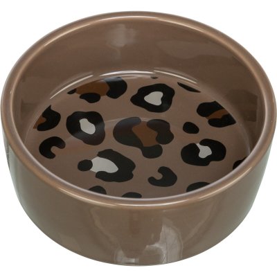 Zoom bild av Trixie Keramikskål Leo, 0,3 lø 12 cm, brun katt hund leopardmönster skål keramik