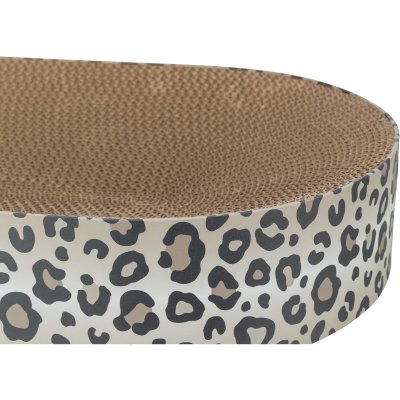 Zoom bild av Trixie Klösbädd Leo, 63 × 10 × 35 cm, creme klös kattklös leksak katt leopardmönster beige brun wellpapp
