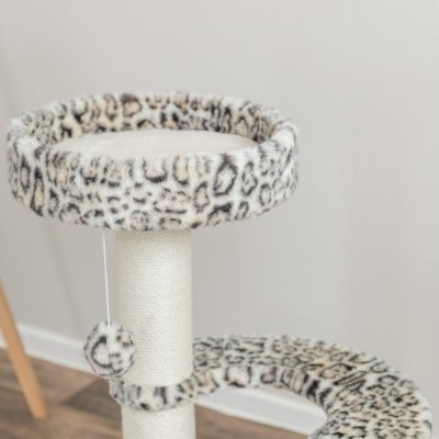 Zoom bild av Trixie Klösmöbel Leo, 82 cm, creme beige plysch jute bädd klös kattmöbel