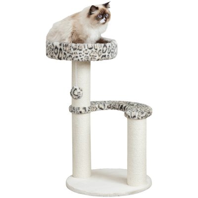 Zoom bild av Trixie Klösmöbel Leo, 82 cm, creme beige plysch jute bädd klös kattmöbel