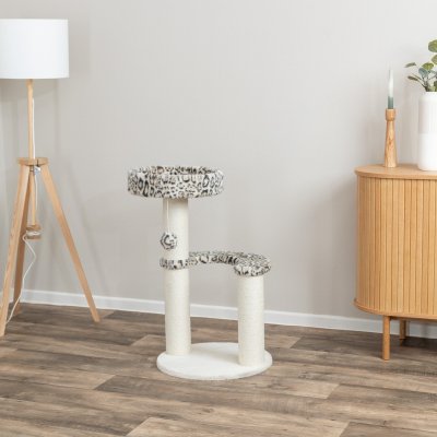 Zoom bild av Trixie Klösmöbel Leo, 82 cm, creme beige plysch jute bädd klös kattmöbel
