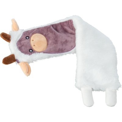 Zoom bild av trixie ko be eco vit lila brun prasseltyg utan pip 51 cm återvunnen plysch mjuk hundleksak prasselljud miljövänlig stor plyschle