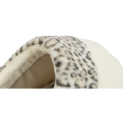 Zoom bild av Trixie Leo igloo, 35 × 26 × 41 cm, creme kattbädd liten hund katt beige leopard plysch