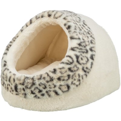 Zoom bild av Trixie Leo igloo, 35 × 26 × 41 cm, creme kattbädd liten hund katt beige leopard plysch