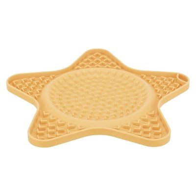 Lick'n'Snack platta, silikon, 23,5 cm, gul