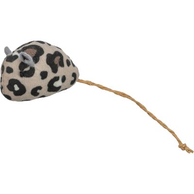 Zoom bild av Trixie Möss Leo m kattmynta, 5 cm, 2-pack kattleksak leopardmönster beige brun