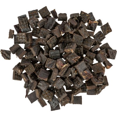 Zoom bild av hundgodis hundsnacks belöningsgodis hund torkat naturligt nötlever beef liver trixie