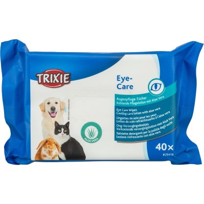 Zoom bild av ögonrengöringsservetter våtservetter hund katt smådjur ögon ögonvård ögonrengöring servett wet wipes trixie