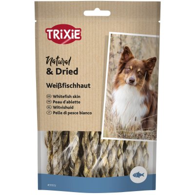 Zoom bild av trixie premio sushi twisters vit fisk torkat skinn omega 3 omega 6 bra fettsyror hundtugg hundgodis tuggpinne tuggrulle belöning