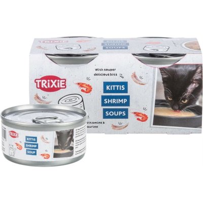 Zoom bild av kattgodis kattsoppa räksoppa för katter soppa katt flytande kattsnacks kattmat räkor kyckling 4-pack