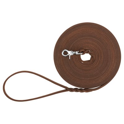 Zoom bild av Trixie Rustic råläder spårlina, 10 m 8 mm, mörkbrun långlina spår hundträning läder löplina jakt träning hund bruks lina 10 mete