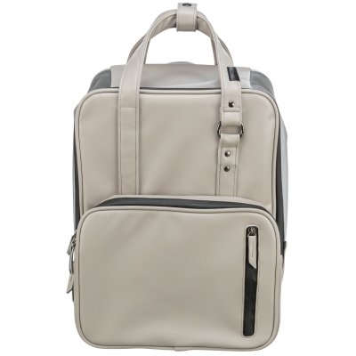 Zoom bild av ryggsäck transportväska hundryggsäck kattryggsäck transportryggsäck grå hund katt ljusgrå beige vattenavvisande trixie