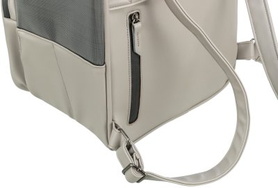 Zoom bild av ryggsäck transportväska hundryggsäck kattryggsäck transportryggsäck grå hund katt ljusgrå beige vattenavvisande trixie