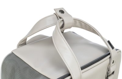 Zoom bild av ryggsäck transportväska hundryggsäck kattryggsäck transportryggsäck grå hund katt ljusgrå beige vattenavvisande trixie