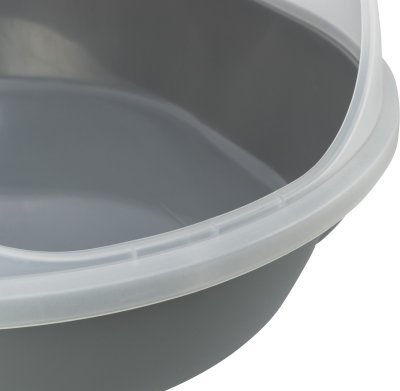 Zoom bild av kattlåda kattoalett