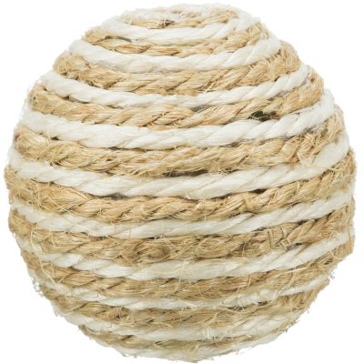 Zoom bild av sisalboll kattleksak sisal klösboll bra för klor 6 cm blandade färger trixie beige vit grå rosa blå