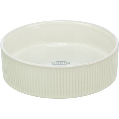 Zoom bild av Trixie Skål, keramik, 0,2 l ø 12 cm, blandade färger beige vit grön turkos peach matskål hund katt keramikskål vattenskål räffla