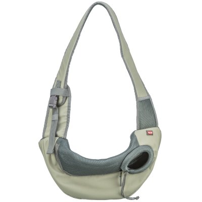 Zoom bild av Trixie Sling frontväska, 50 × 25 × 18 cm, ljusgrön grå handsfree bärväska transportväska fram sidan hundväska valpväska kattväsk