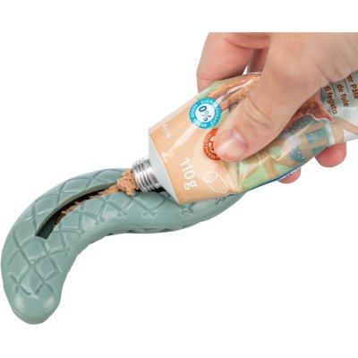 Zoom bild av Trixie Snacksorm kort, 27 cm, petrol turkos aktiveringsleksak orm gummi med spår belöning aktivering hund