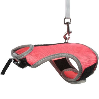 Zoom bild av kaninsele dvärgkanin sele seleset set sele koppel 25-35 cm 1,20 meter trixie blå rosa grön mesh