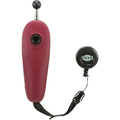 Zoom bild av klicker hundträning träna hund clicker klickerträning hund katt husdjursträning band snabbclip orange svart röd petrol trixie pl