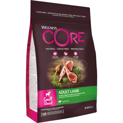 Zoom bild av hundfoder lamm hund känslig mage små hundraser småhund liten hund små hundar lamb core wellness small breed adult lamb recipe hy