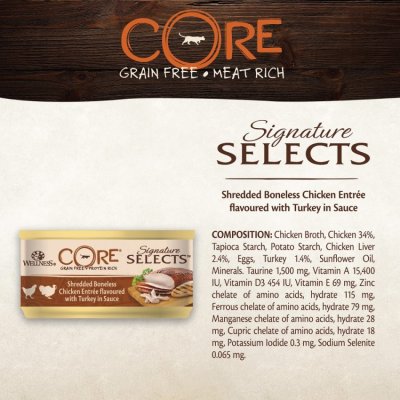 Zoom bild av CORE Signature Selects Shredded Chicken & Turkey in Sauce 79g