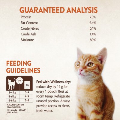 Zoom bild av kattfoder kattmat blötmat våtfoder kyckling kycklinglever i sås spannmålsfri proteinrik naturlig balanserat komplett wellness co