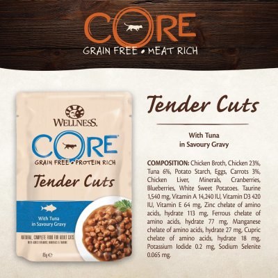 Zoom bild av CORE Tender Cuts Tuna in Savoury Gravy 85g