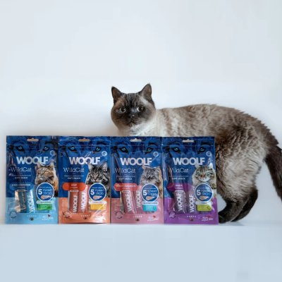Zoom bild av Woolf Wildcat Cream 5-p Chicken 70g kattgodis flytande kräm kyckling slickgodis