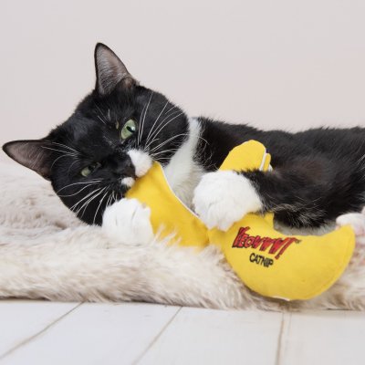 Zoom bild av Yeowww! Chicata Skalad Banan 18 cm peeled catnip äkta ekologisk kattmynta banana kattleksak gul prasselmaterial