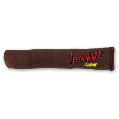 Zoom bild av Yeowww! Cigarr Original cigar catnip äkta ekologisk kattmynta kattleksak favorit bästa brun rosa blå bomull avlång kicker