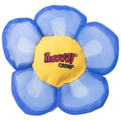 Zoom bild av Yeowww! Daisy's Flower Tops kattleksak catnip äkta ekologisk kattmynta blomma blå rosa vit bomull plysch prasseltyg