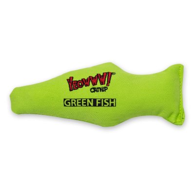 Zoom bild av Yeowww! Green Fish catnip grön fisk äkta ekologisk kattmynta kattleksak