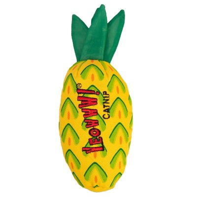 Zoom bild av Yeowww! Pineapple 18 cm ananas catnip äkta ekologisk kattmynta kattleksak kvalitet prassel blad gul grön